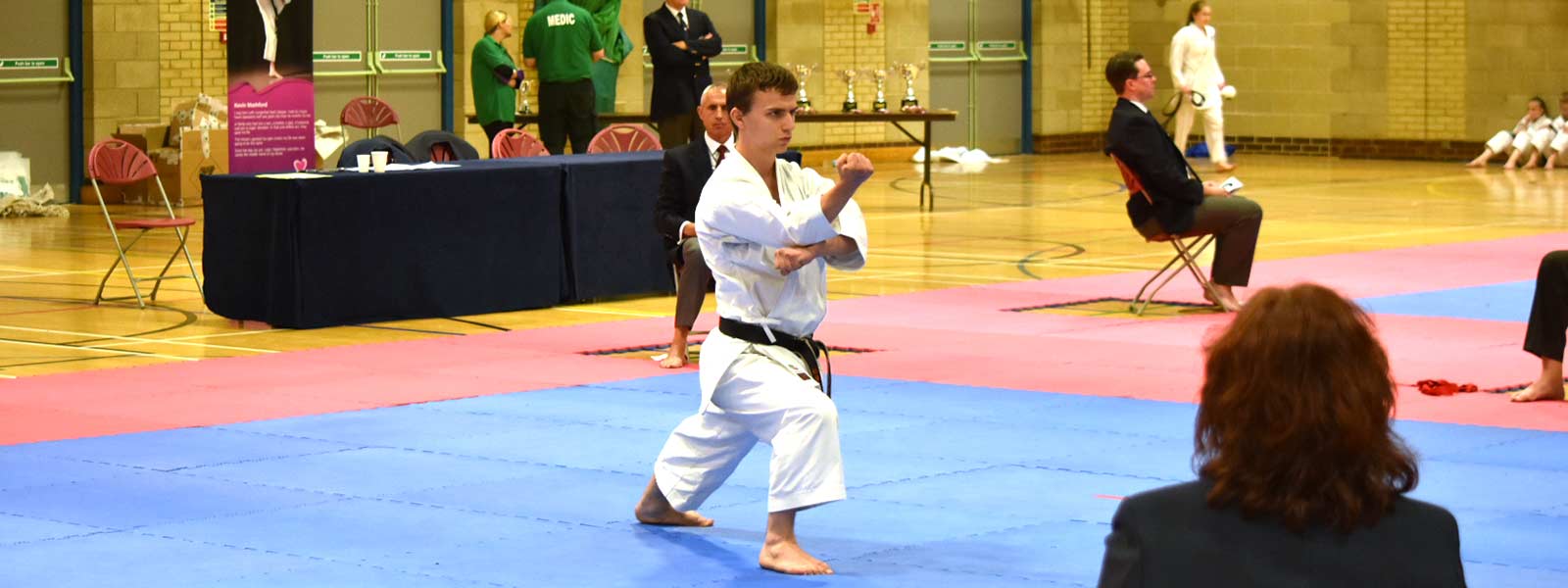 Sensei Steven Connell performing kata during the finals of the KUGB Southern Region Championships