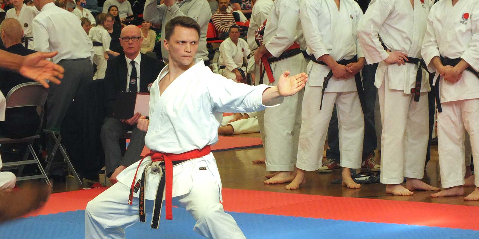 Sensei Tim Griffiths on his way to winning the Legend Open Championships